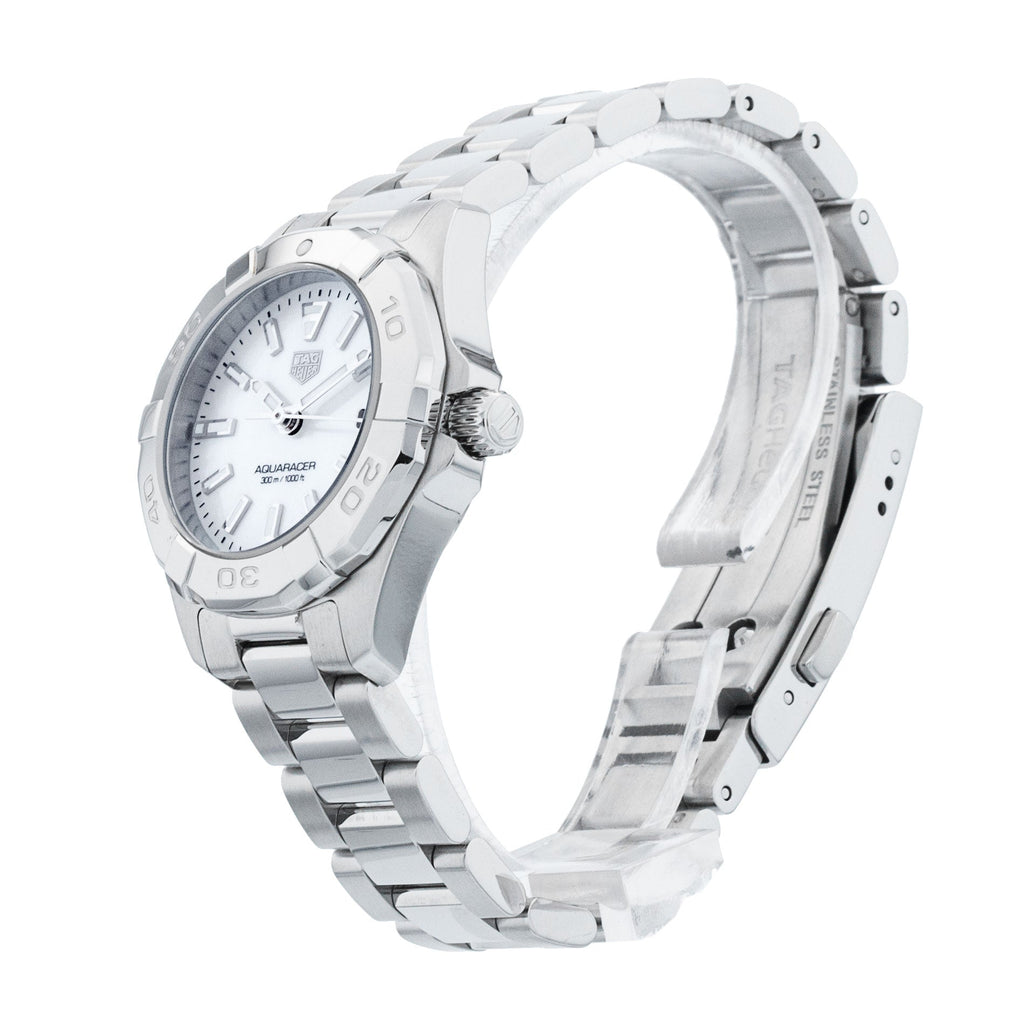 Tag Heuer Aquaracer Quartz Mother of Pearl White Dial Silver Steel Strap Watch for Women - WBD1411.BA0741 Buy Now By Tag Heuer