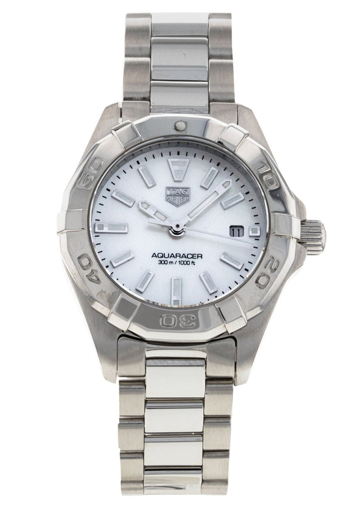 Tag Heuer Aquaracer Quartz Mother of Pearl White Dial Silver Steel Strap Watch for Women - WBD1411.BA0741 Buy Now By Tag Heuer