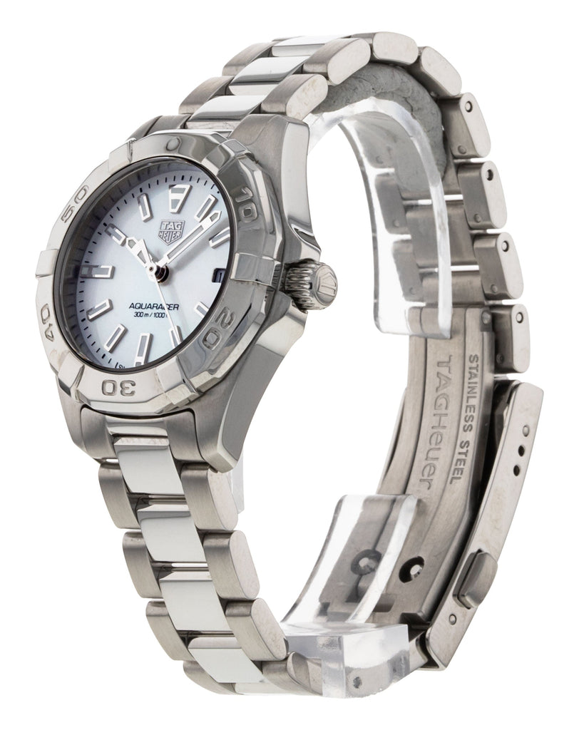 Tag Heuer Aquaracer Quartz Mother of Pearl White Dial Silver Steel Strap Watch for Women - WBD1411.BA0741 Buy Now By Tag Heuer