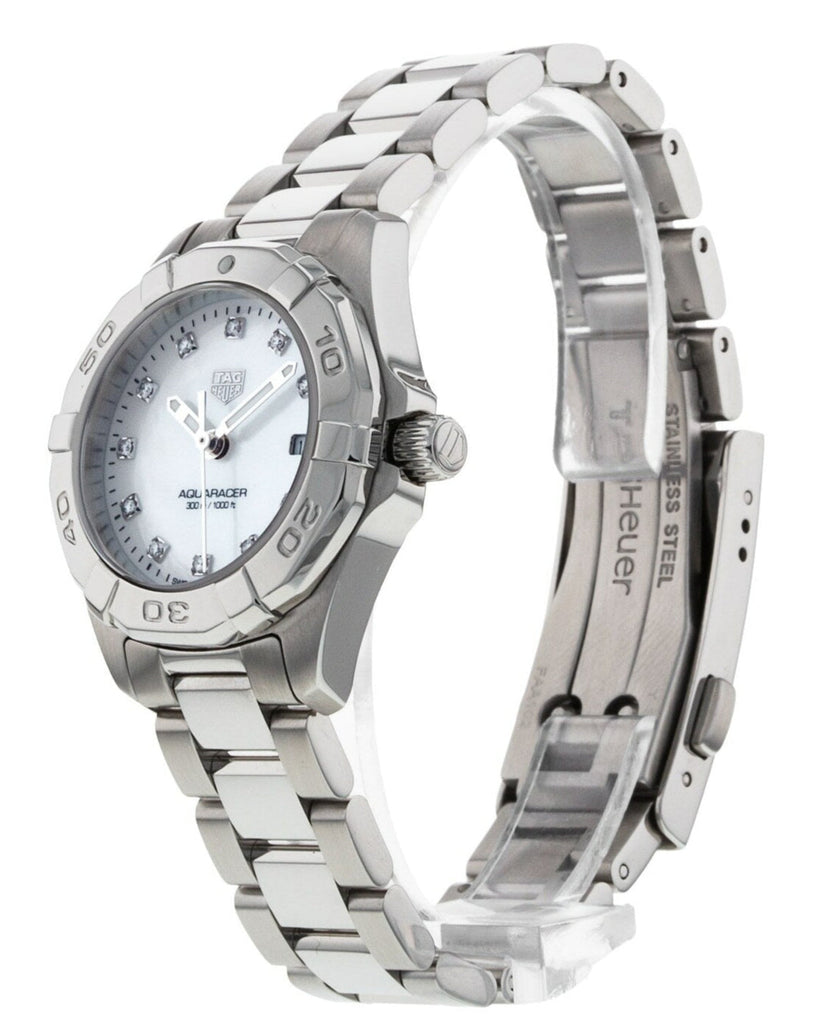 Tag Heuer Aquaracer Diamonds Mother of Pearl Dial Silver Steel Strap Watch for Women - WBD1414.BA0741 Buy Now By Tag Heuer