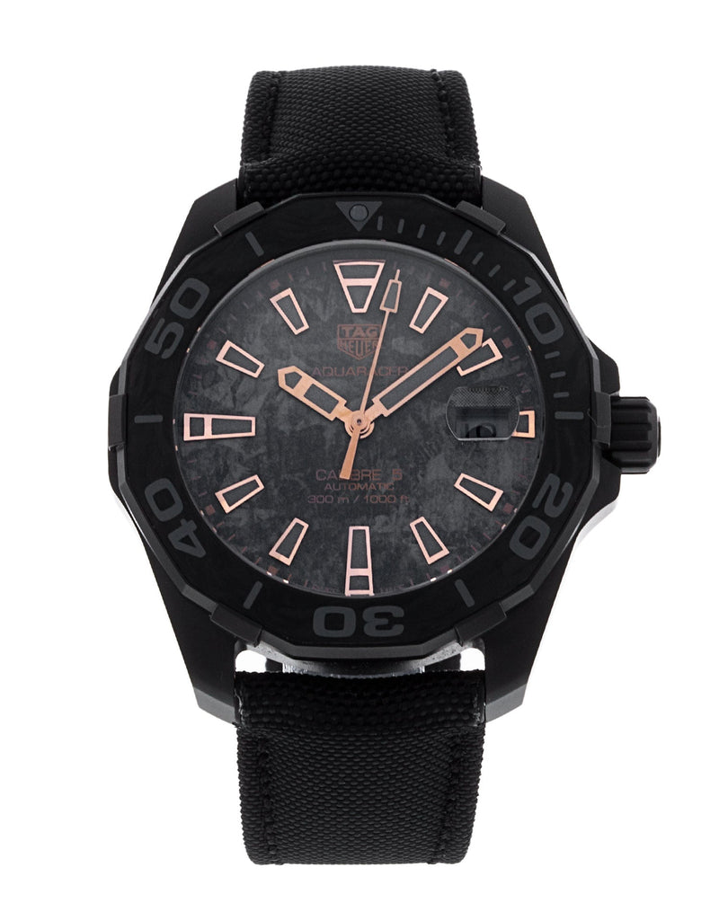 Tag Heuer Aquaracer Calibre 5 Black NATO Strap Carbon Dial Watch for Men - WBD218A.FC6445 Buy Now By Tag Heuer