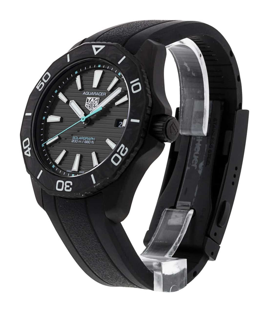 Tag Heuer Aquaracer Professional 200 Solargraph Quartz Black Dial Black Rubber Strap Watch for Men - WBP1112.FT6199 Buy Now By Tag Heuer