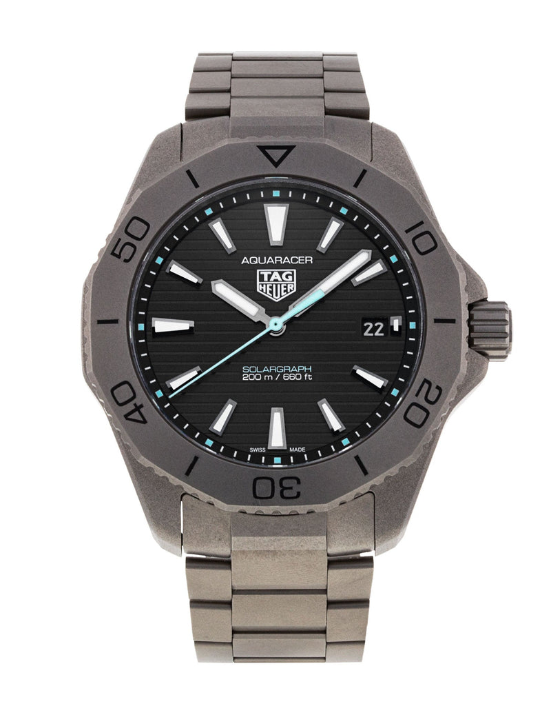 Tag Heuer Aquaracer Professional 200 Solargraph Quartz Black Dial Silver Steel Strap Watch for Men - WBP1180.BF0000 Buy Now By Tag Heuer