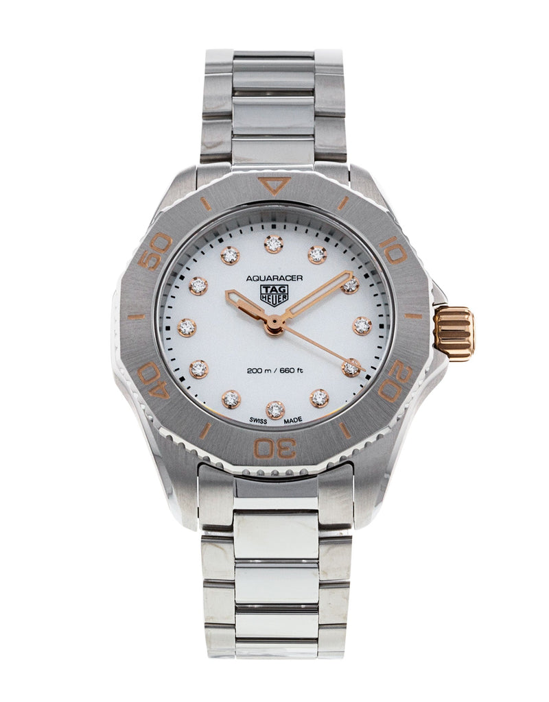 Tag Heuer Aquaracer Professional 200 Quartz Diamonds White Dial Silver Steel Strap Watch for Women - WBP1450.BA0622 Buy Now By Tag Heuer