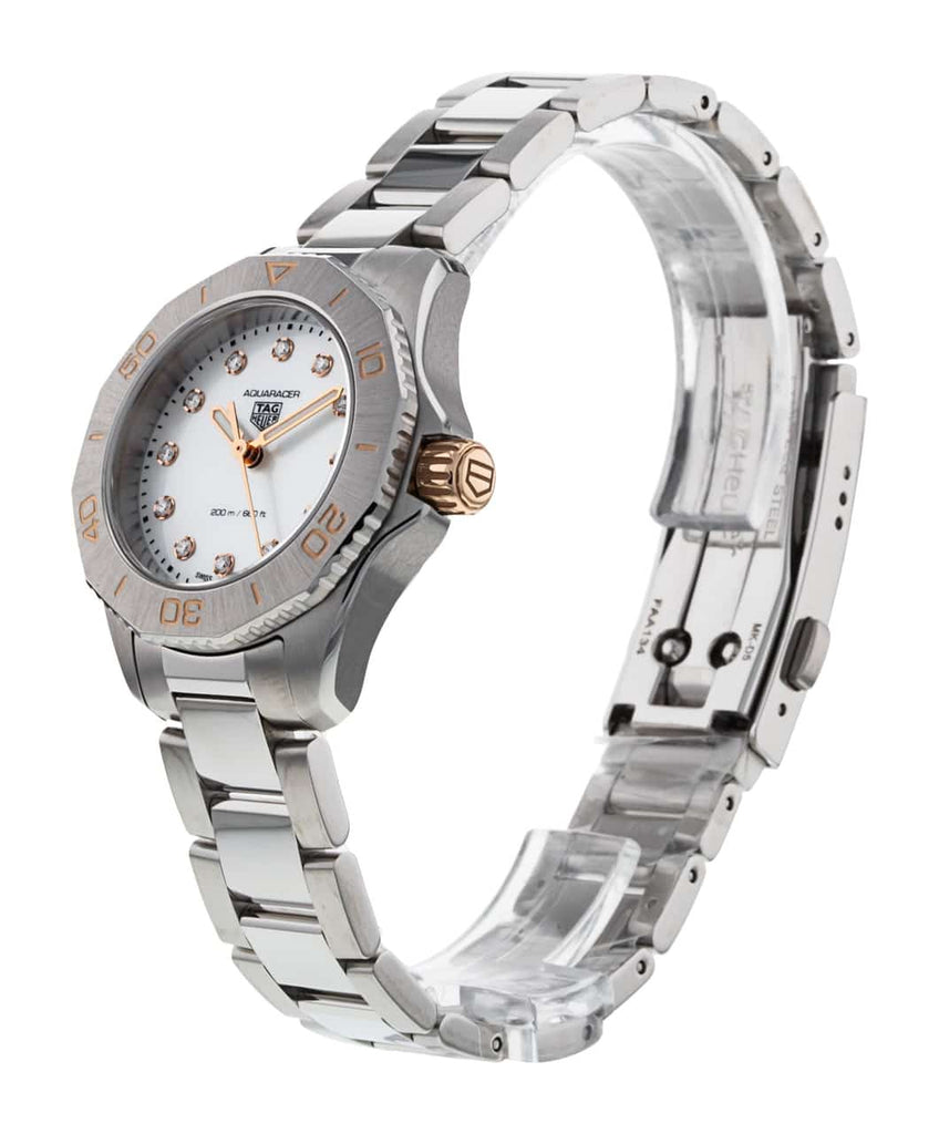 Tag Heuer Aquaracer Professional 200 Quartz Diamonds White Dial Silver Steel Strap Watch for Women - WBP1450.BA0622 Buy Now By Tag Heuer