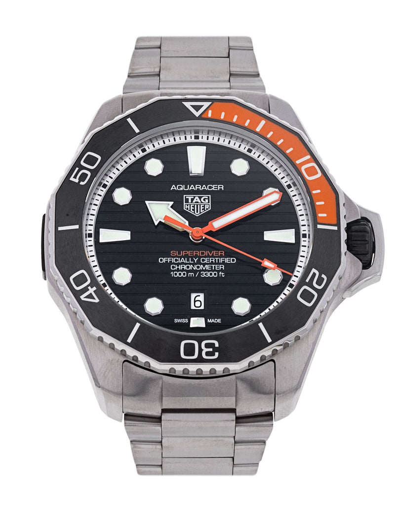 Tag Heuer Aquaracer Professional 1000 Superdiver Automatic Black Dial Silver Steel Strap Watch for Men - WBP5A8A.BF0619 Buy Now By Tag Heuer