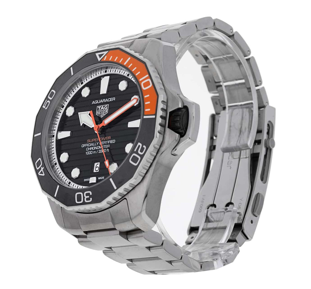 Tag Heuer Aquaracer Professional 1000 Superdiver Automatic Black Dial Silver Steel Strap Watch for Men - WBP5A8A.BF0619 Buy Now By Tag Heuer