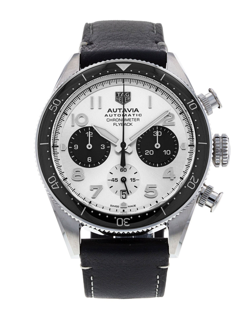 Tag Heuer Autavia Chronometer Flyback Chronograph Silver Dial Black Leather Strap Watch for Men - CBE511B.FC8279 Buy Now By Tag Heuer