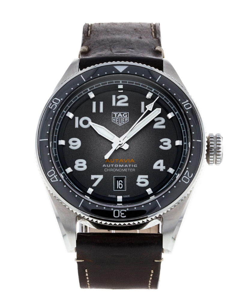 Tag Heuer Autavia Automatic Grey Dial Brown Leather Strap Watch for Men - WBE5114.FC8266 Buy Now By Tag Heuer