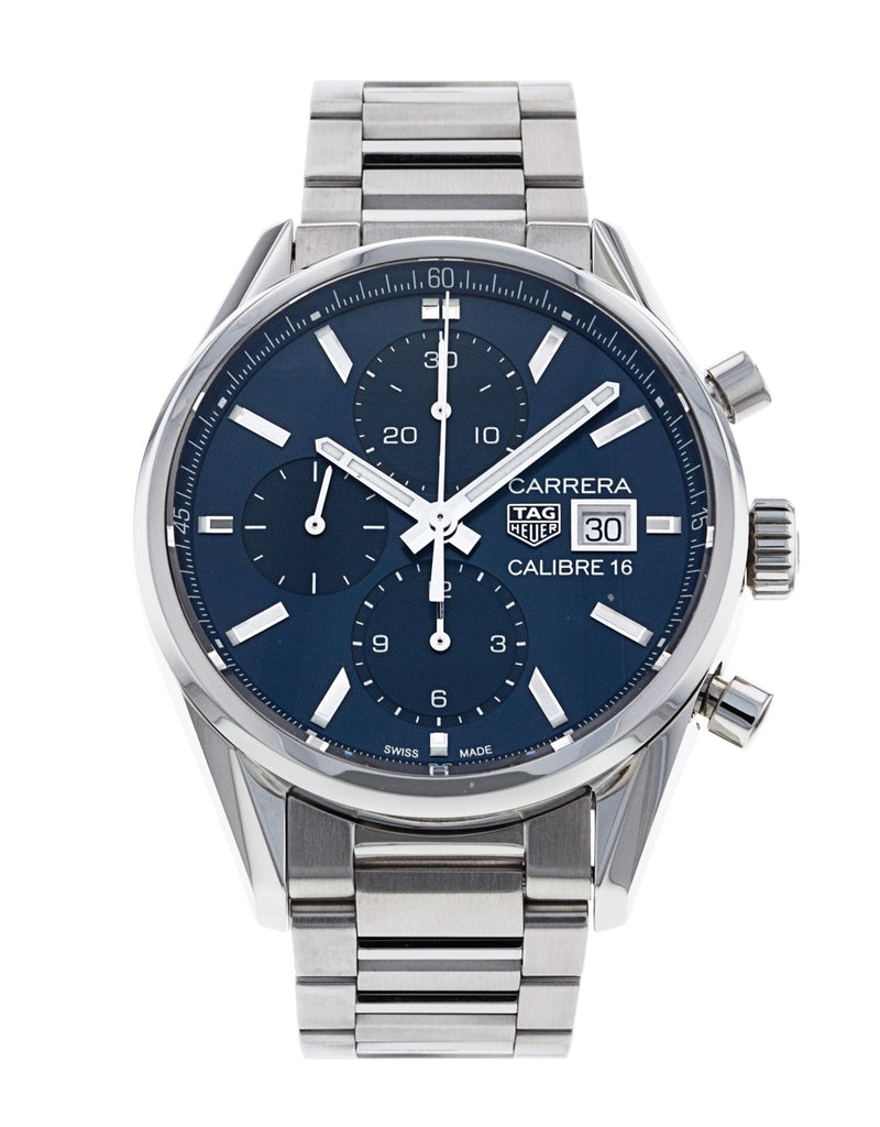 Tag Heuer Carrera Chronograph 41mm Blue Dial Silver Steel Strap Watch for Men - CBK2112.BA0715 Buy Now By Tag Heuer