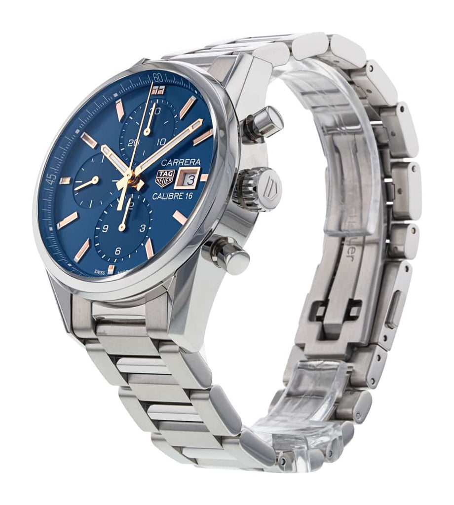 Tag Heuer Carrera Automatic Chronograph Blue Dial Silver Steel Strap Watch for Men - CBK2115.BA0715 Buy Now By Tag Heuer