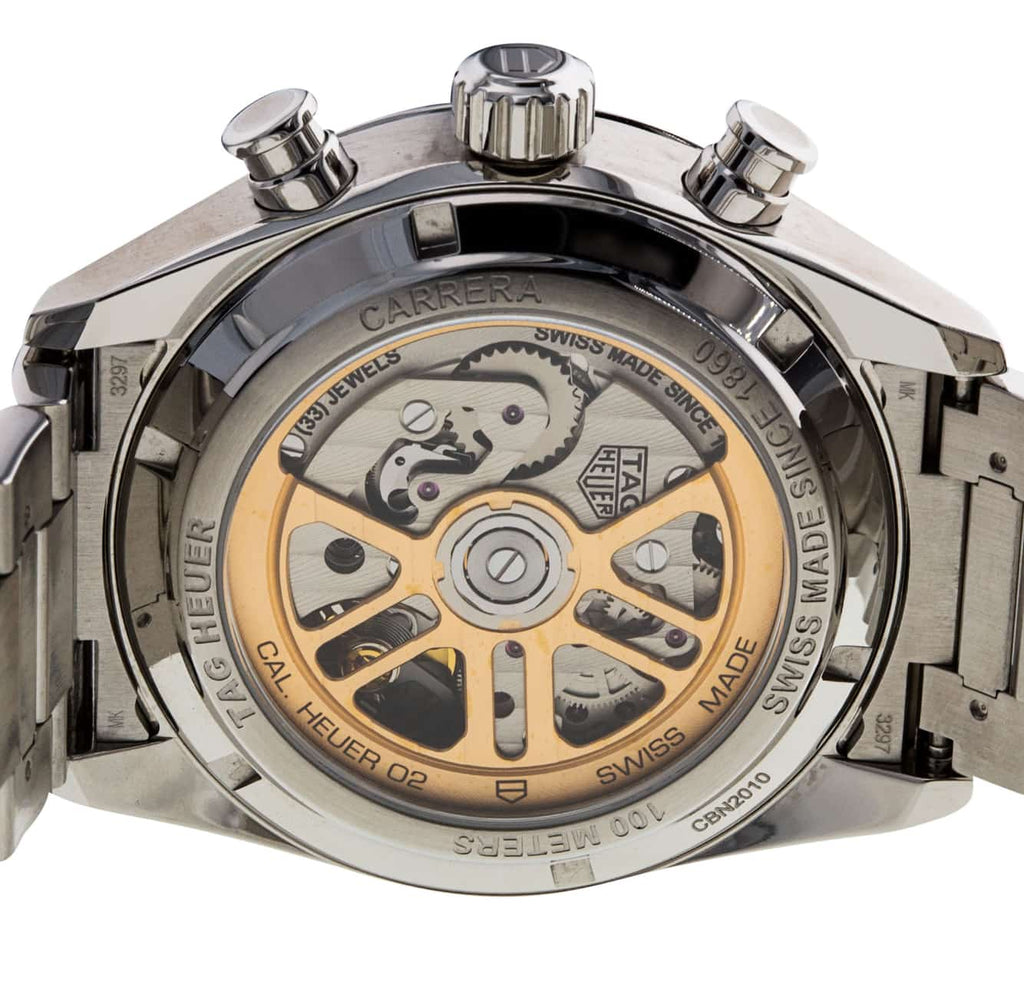 Tag Heuer Carrera Chronograph Black Dial Silver Steel Strap Watch for Men - CBN2010.BA0642 Buy Now By Tag Heuer