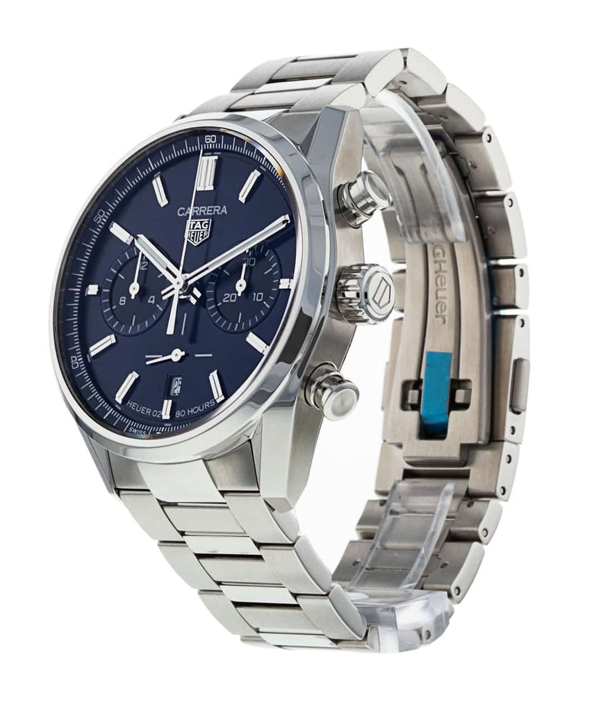 Tag Heuer Carrera Chronograph Blue Dial Silver Steel Strap Watch for Men - CBN2011.BA0642 Buy Now By Tag Heuer