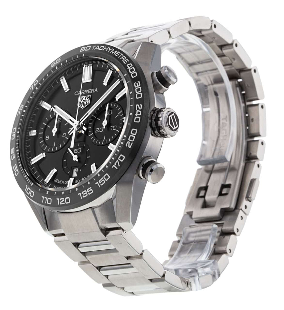 Tag Heuer Carrera Automatic Chronograph Black Dial Silver Steel Strap Watch for Men - CBN2A1B.BA0643 Buy Now By Tag Heuer