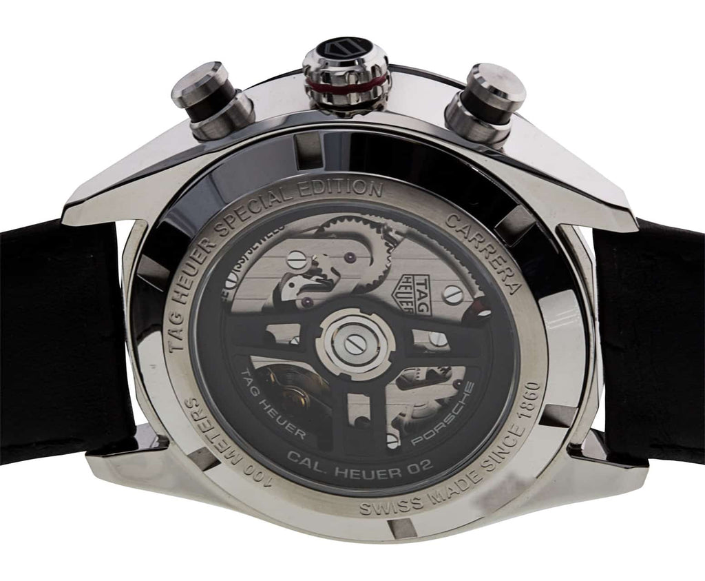 Tag Heuer Carrera Porsche Chronograph Special Edition Black Dial Black Leather Strap Watch for Men - CBN2A1F.FC6492 Buy Now By Tag Heuer