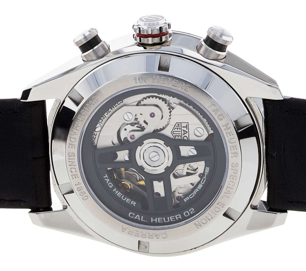 Tag Heuer Carrera Porsche Chronograph Special Edition Black Dial Black Leather Strap Watch for Men - CBN2A1F.FC6492 Buy Now By Tag Heuer