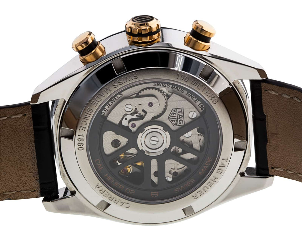 Tag Heuer Carrera Chronograph Black Dial Black Leather Strap Watch for Men - CBN2A5A.FC6481 Buy Now By Tag Heuer