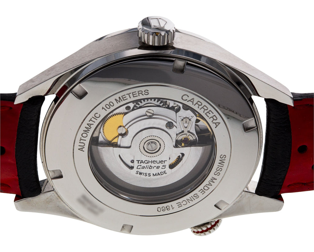 Tag Heuer Carrera Calibre 5 Drive Timer Black Dial Black Leather Strap Watch for Men - WAR2A10.FC6337 Buy Now By Tag Heuer