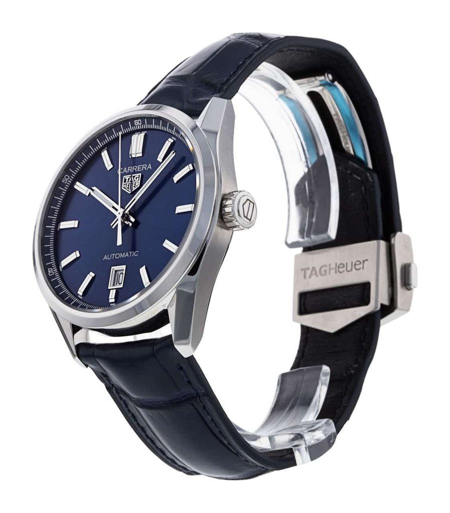 Tag Heuer Carrera Date Blue Dial Blue Leather Strap Watch for Men - WBN2112.FC6504 Buy Now By Tag Heuer