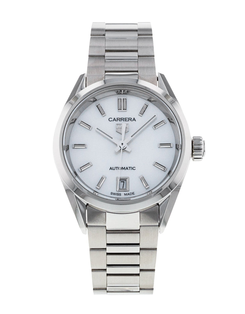 Tag Heuer Carrera Mother of Pearl Dial Silver Steel Strap Watch for Women - WBN2410.BA0621 Buy Now By Tag Heuer