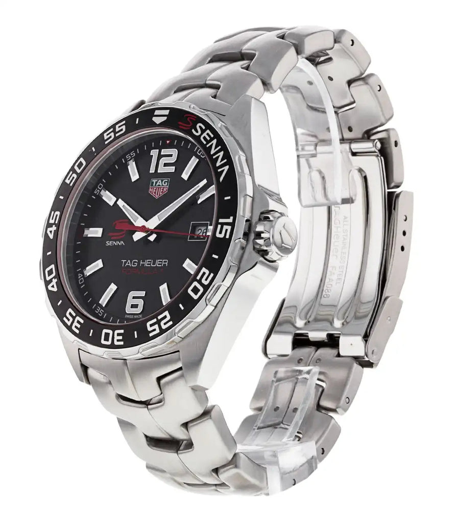 Tag Heuer Formula 1 Senna Limited Edition Black Dial Silver Steel Strap Watch for Men - WAZ1012.BA0883 Buy Now By Tag Heuer