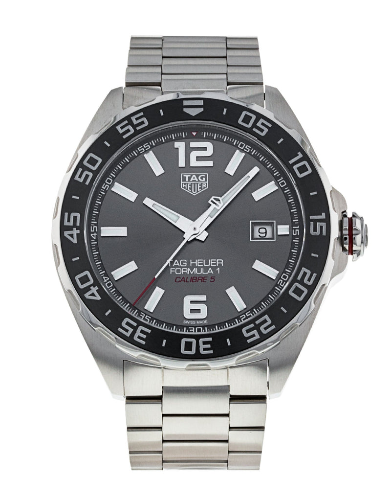 Tag Heuer Formula 1 Calibre 5 Chronograph Anthracite Dial Silver Steel Strap Watch for Men - WAZ2011.BA0842 Buy Now By Tag Heuer