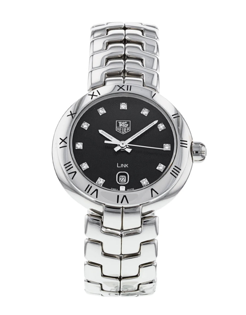 Tag Heuer Link Quartz Diamonds Black Dial Silver Steel Strap Watch for Women - WAT1410.BA0954 Buy Now By Tag Heuer