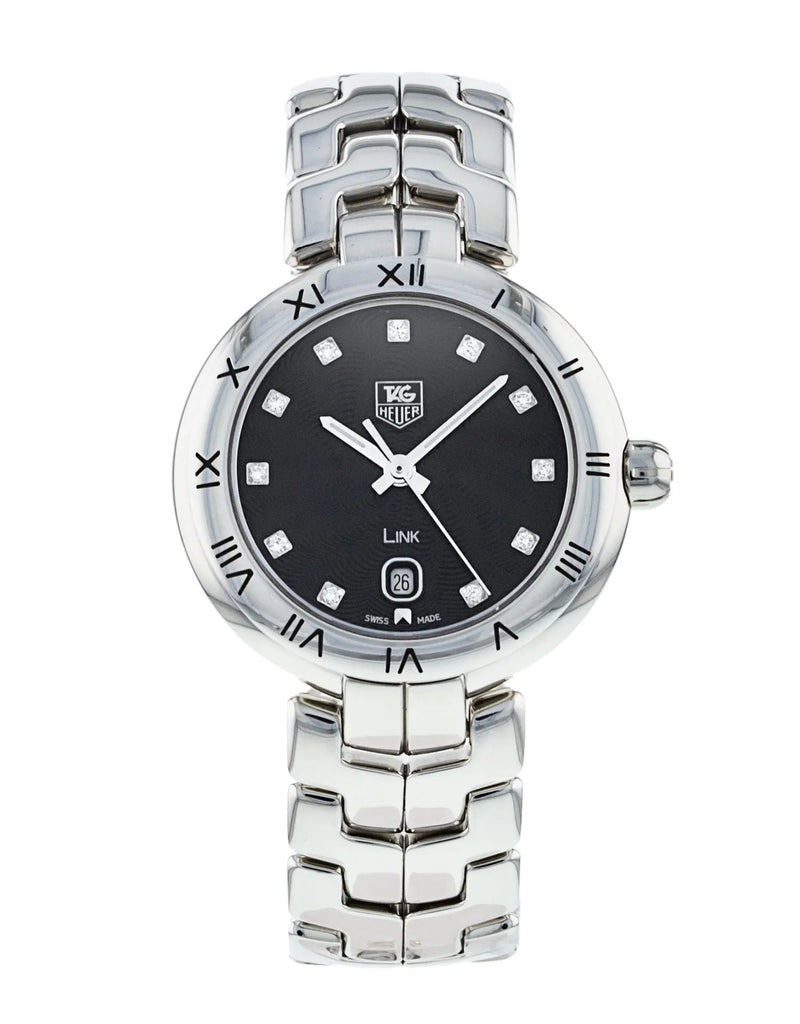 Tag Heuer Link Quartz Diamonds Black Dial Silver Steel Strap Watch for Women - WAT1410.BA0954 Buy Now By Tag Heuer