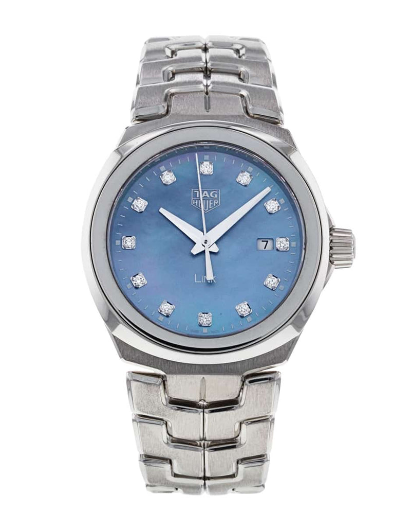 Tag Heuer Link Quartz Diamonds Blue Mother of Pearl Dial Silver Steel Strap Watch for Women - WBC1313.BA0600 Buy Now By Tag Heuer