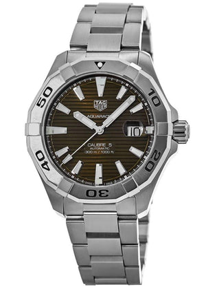 Tag Heuer Aquaracer Calibre 5 Automatic Sunray Brown Dial Silver Steel Strap Watch for Men - WAY2018.BA0927 Buy Now By Tag Heuer
