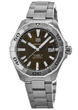 Tag Heuer Aquaracer Calibre 5 Automatic Sunray Brown Dial Silver Steel Strap Watch for Men - WAY2018.BA0927 Buy Now By Tag Heuer