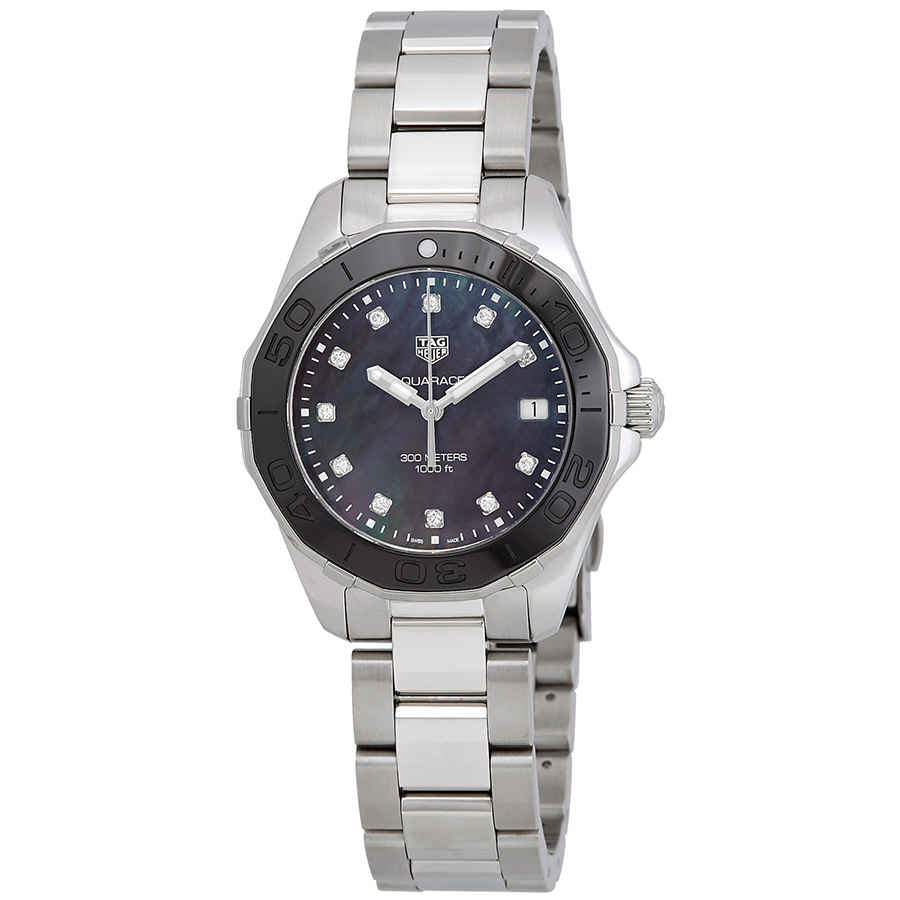 Tag Heuer Aquaracer Quartz Black Dial Silver Steel Strap Watch for Women - WAY131M.BA0748 Buy Now By Tag Heuer