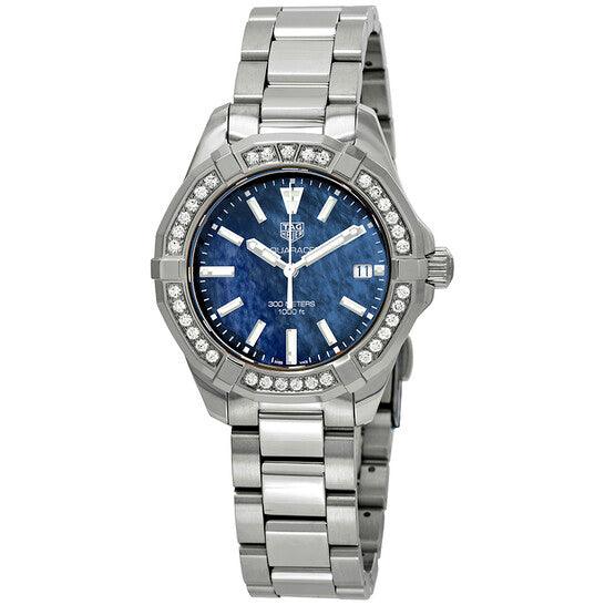 Tag Heuer Aquaracer Quartz Diamonds Blue Dial Silver Steel Strap Watch for Women - WAY131N.BA0748 Buy Now By Tag Heuer