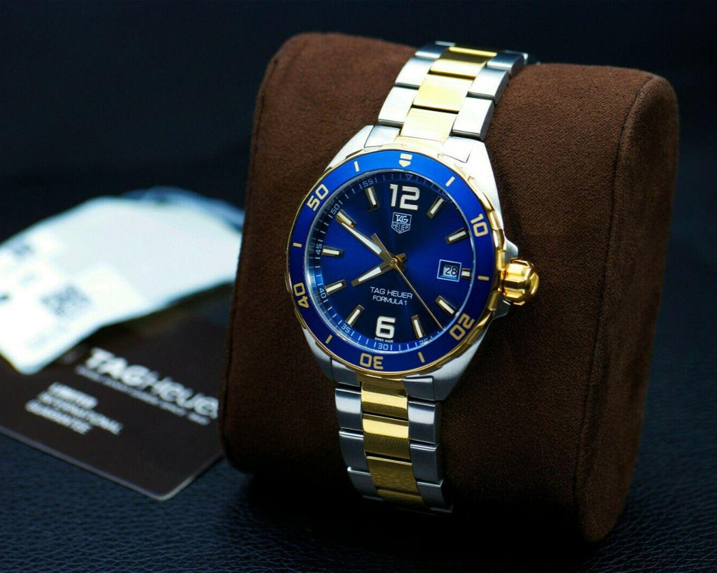 Tag Heuer Formula 1 Analog Quartz 41mm Blue Dial Two Tone Steel Strap Watch for Men - WAZ1120.BB0879