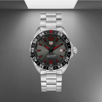 Tag Heuer Formula 1 Quartz 43mm Anthracite Dial Silver Steel Strap Watch for Men - WAZ1018.BA0842