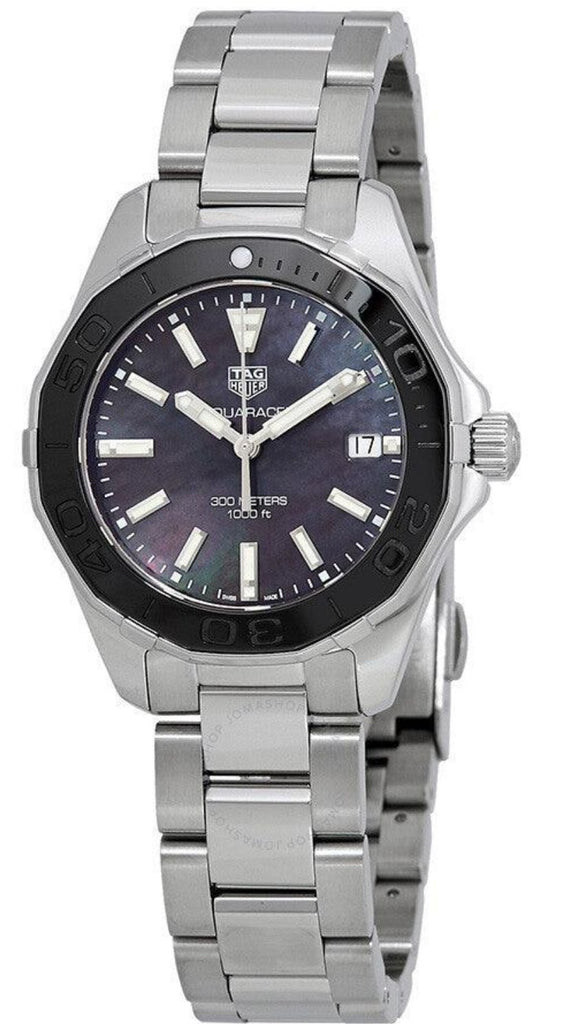 Tag Heuer Aquaracer Quartz Black Dial Silver Steel Strap Watch for Women - WAY131K.BA0748 Buy Now By Tag Heuer