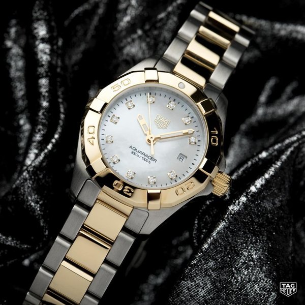 Tag Heuer Aquaracer Mother of Pearl Dial Two Tone Steel Strap Watch for Women - WBD1320.BB0320 Buy Now By Tag Heuer
