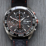 Tag Heuer Formula 1 Mario Kart Chronograph Black Dial Black Leather Strap Watch for Men - CAZ201E.FC6517