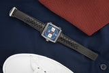 Tag Heuer Monaco Automatic Chronograph Blue Dial Black Leather Strap Watch for Men - CAW211P.FC6356