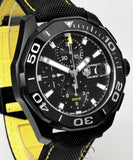 Tag Heuer Aquaracer Chronograph PVD Black Dial Black Nylon Strap Watch for Men - CAY218A.FC6361 Buy Now By Tag Heuer