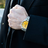 Citizen Tsuyosa Automatic Yellow Dial Silver Steel Strap Watch for Men - NJ0150-81Z Buy Now By Citizen