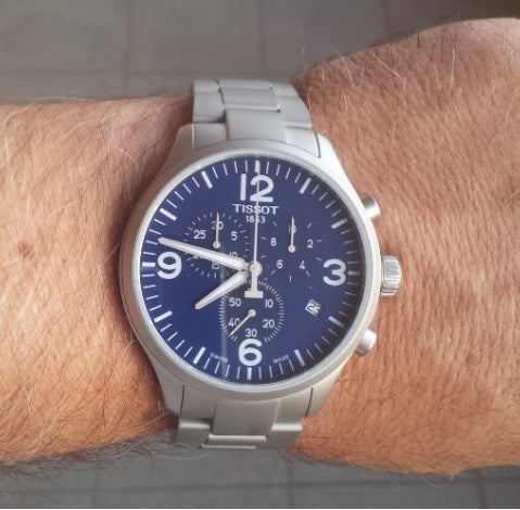 Tissot T Sport Chrono XL Chronograph Blue Dial Silver Steel Strap Watch For Men - T116.617.11.047.00 Buy Now By Tissot