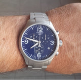 Tissot T Sport Chrono XL Chronograph Blue Dial Silver Steel Strap Watch For Men - T116.617.11.047.00 Buy Now By Tissot