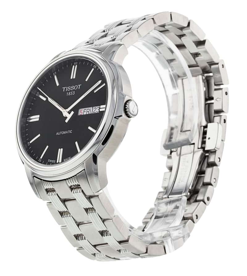 Tissot Automatics III Black Dial Silver Steel Strap Watch For Men - T065.430.11.051.00 Buy Now By Tissot