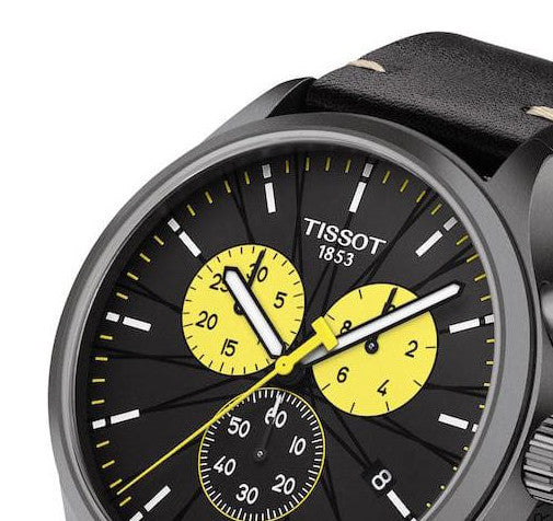 Tissot Chrono XL Tour De France Special Edition Black Dial Black Leather Strap Watch for Men - T116.617.36.051.11 Buy Now By Tissot