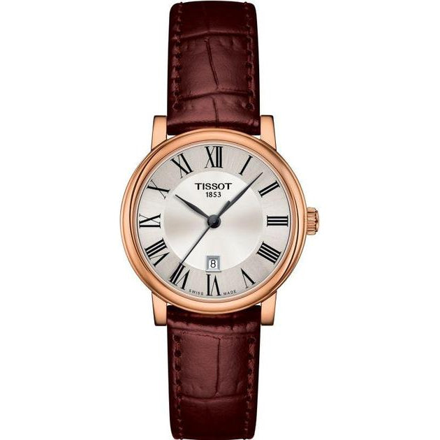 Tissot T Classic Carson Premium White Dial Brown Leather Strap Watch for Women - T122.207.36.033.00 Buy Now By Tissot