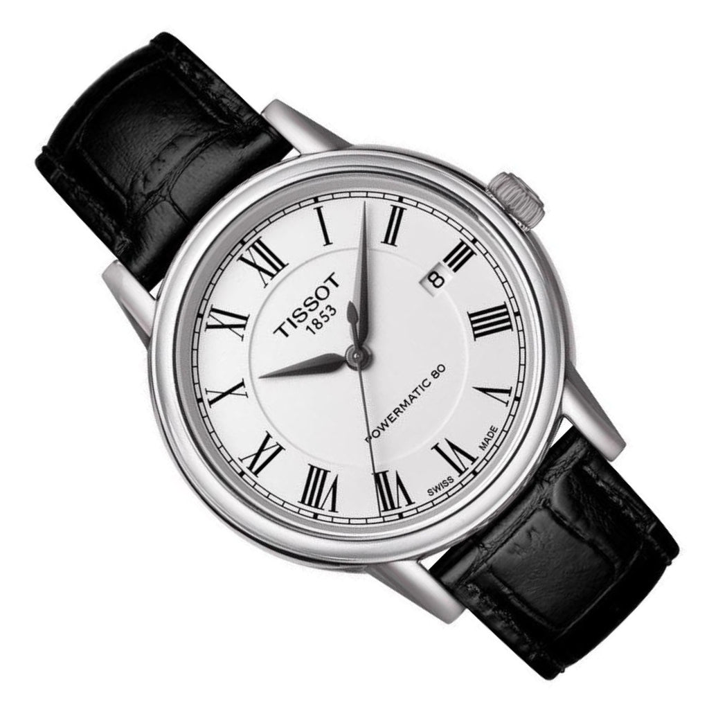 Tissot Carson Powermatic 80 White Dial Black Leather Strap Watch For Men - T085.407.16.013.00 Buy Now By Tissot