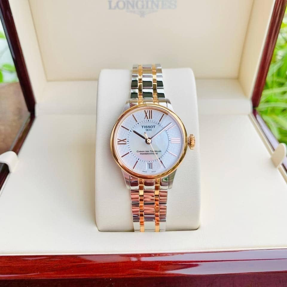 Tissot Chemin Des Tourelles Powermatic 80 Helvetic Price Lady Silver Dial Two Tone Steel Strap Watch For Women - T099.207.22.118.01 Buy Now By Tissot