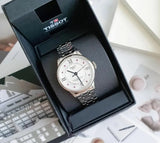 Tissot Chemin Des Tourelles Powermatic 80 Rubies Mother of Pearl Dial Silver Steel Strap Watch For Women - T099.207.11.113.00 Buy Now By Tissot