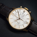 Tissot Des Tourelles Chronograph Silver Dial Brown Leather Strap Watch For Men - T099.427.36.038.00